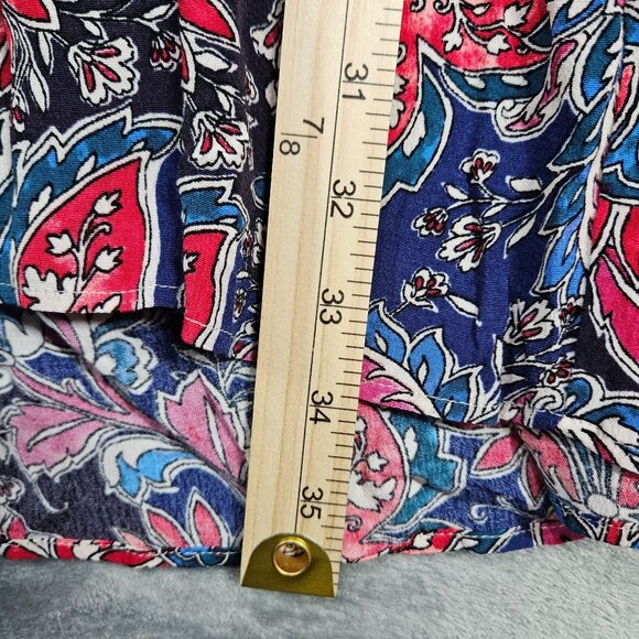 Anthropologie Dress Womens Small Red Blue Paisley Boho Western Cottage Tunic - Picture 11 of 11